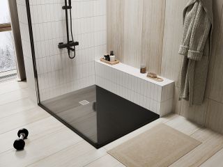 Душевой поддон из искусственного камня WasserKRAFT Dill 120x80 61T06 Черный матовый